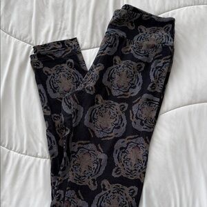 LuLaRoe Black and Brown Animal Print Leggings